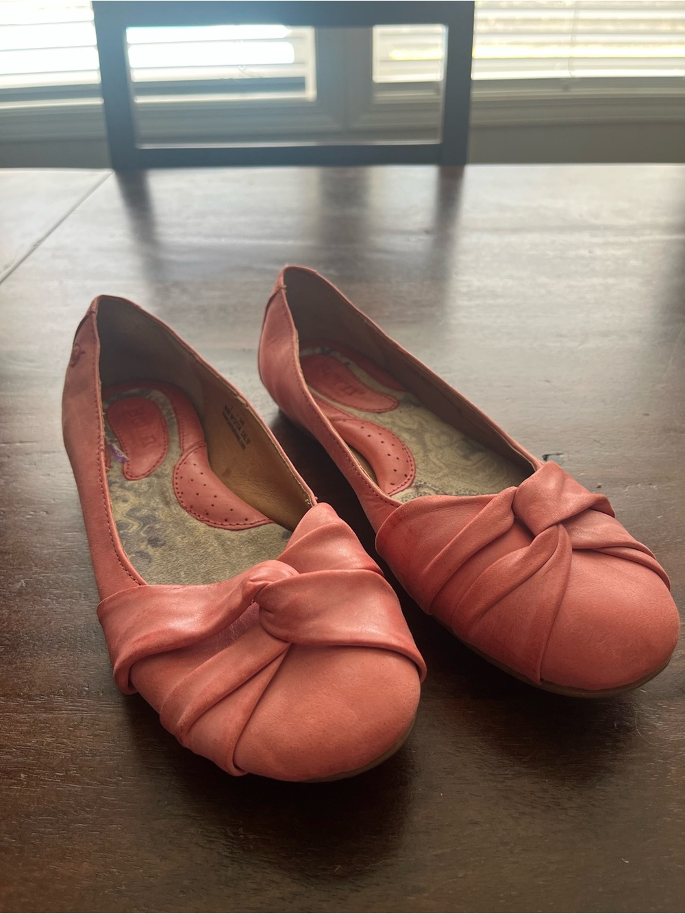 Born Coral Knot-Front Ballet Flats